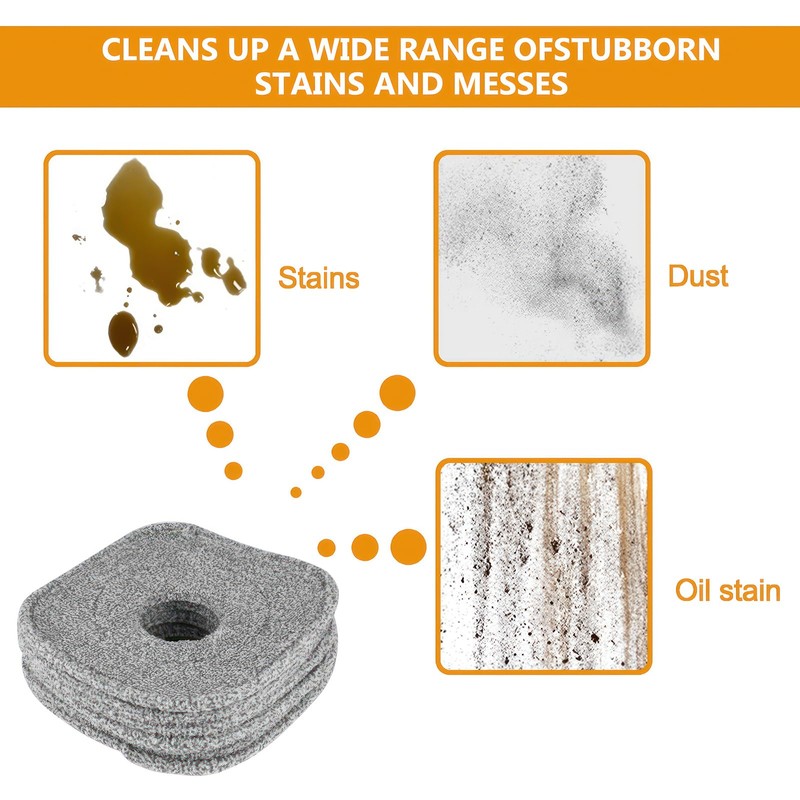 Miawtro 6 x Mop Pads, 22 x 22 cm Microfibre