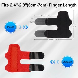 supregear Finger Splint, Pack of 2, Adjustable Reusable Trigger Finger Splint Finger Support with Removable Aluminium Bar for Index/Middle/Ring/Little Finger (Red)