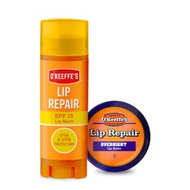 O'Keeffe's Lip Repair SPF15 Lip Balm 4.2g & Lip Repair Overnight 7g (Twin Pack)