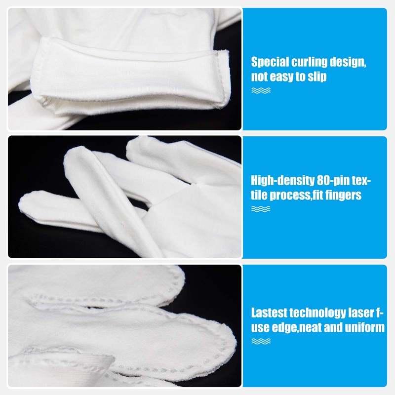 4 Pair Moisturising Gloves,Cotton Gloves for Eczema & Dry Hands,Stretchable