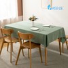 ATsense Tablecloth, green, linen look, 100% washed cotton, square, 140