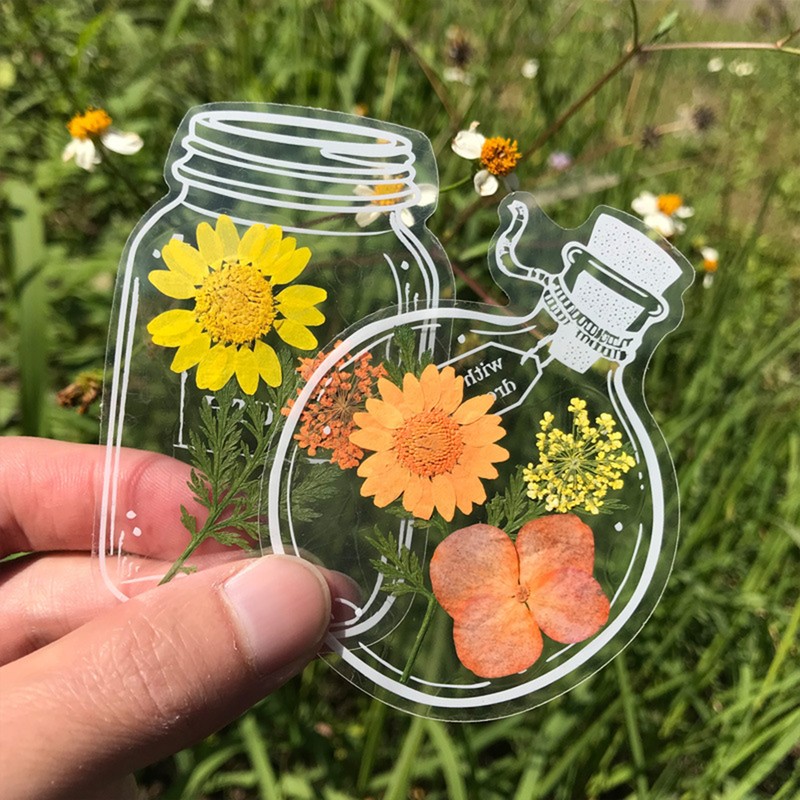 DIY Handmade Homemade Ins Bookmark Transparent Dried Flower Bookmarks