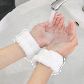 Soft Face Washing Wristbands (Pair) for Sleeve Protection, Anti-Drip 1 Pair 10ea