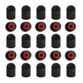 JUSTTOP 25 PCS Tire Valve Stem Caps, Anti-Leak Wheel Rim Air Valve Stem Caps with O Rubber Ring Seal, Dustproof Tire Valve Stem Covers, Wheel Tire Cap Replacement for Car Bike Motorbike (Black)
