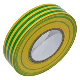 1 x GREEN/YELLOW (EARTH) ELECTRICAL PVC INSULATION / INSULATING TAPE 19mm x 20m - FLAME RETARDANT