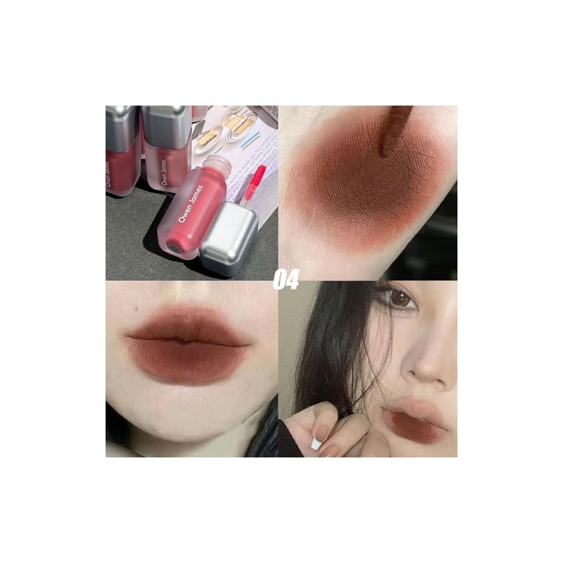 Baorder Set De 4 Labiales Líquidos Mate, Brillo Labial Coreano