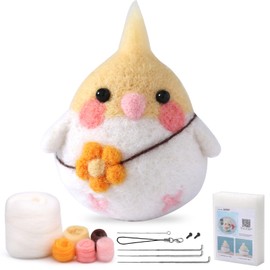 SOCNITC Needle Felting Kit for Beginners, Animal Doll Making Supplies with Tools, Soft Wool Roving, Foam Mat, Instructions, Accessories for Adults