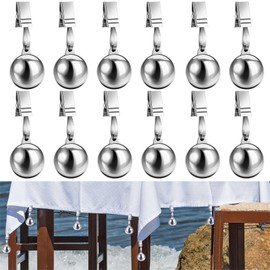 USSDVVCQ 12 Pack Tablecloth Weights,Stainless Steel Heavy Duty Curtain Weights,Flag Weights for Wind,Outdoor Picnic Garden Patio Party Camping Dinner Table Cover Decoration