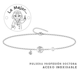 Cotigo Professional Stainless Steel Bracelets, Gift for Women, Silver and Gold (Doctor - Silver)