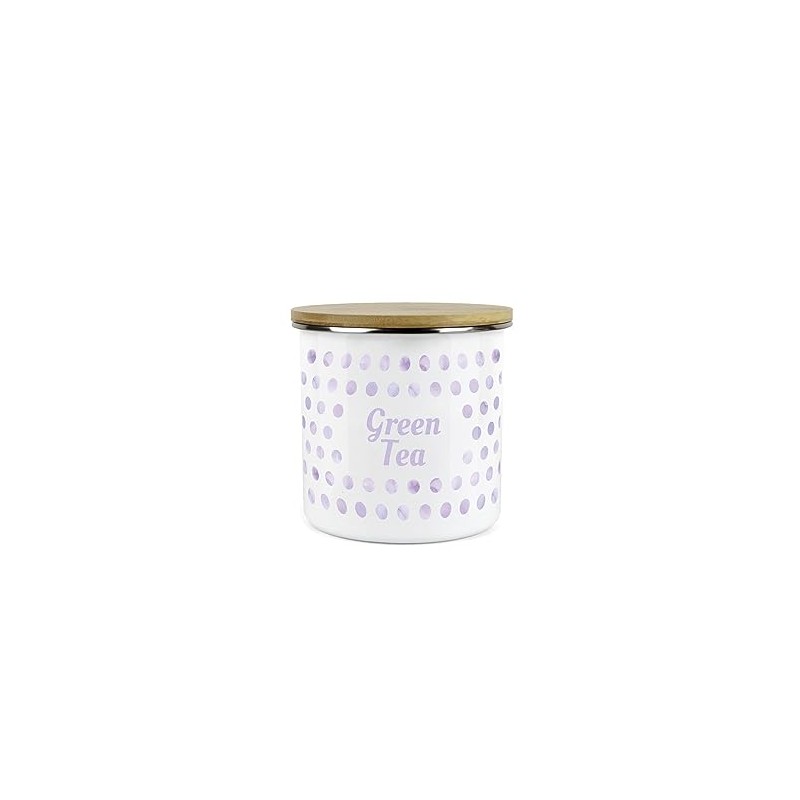 Lilac Purple Polka Dots Green Tea Storage Canister - Spotty