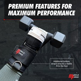 MuscleForge Dumbbell Foot Attachment for Exercise - Monkey Foot Weights & Tibialis Trainer Strap for Workout - Monkey Feet for Weight Lifting, Ankle Weight Strap & Dumbbell Attachment for Feet