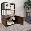 Litter Box Enclosure with Cat Tree, Corner Kitty Litter Box