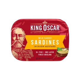 King Oscar Premium Sardines in Dijon Mustard, 3.75 Ounce Cans (Pack of 12), Wild Caught Canned Sardines