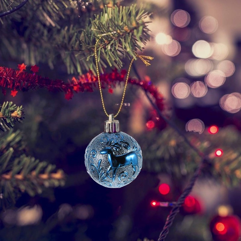 VORCOOL Ornaments, Balls, Christmas Tree Decoration, Blue + Green, Scandinavian