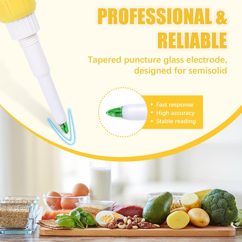 Homcoice pH Meter for Food, Digital Puncture pH Tester, High