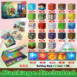 Magneverse Magnetic Building Blocks - 150 Pieces Magnetic Blocks - Forest and Dinosaur Building Set - Montessori Magnetic Toy for Children from 3-9 Years, Creative Easter Gifts for Boys and Girls