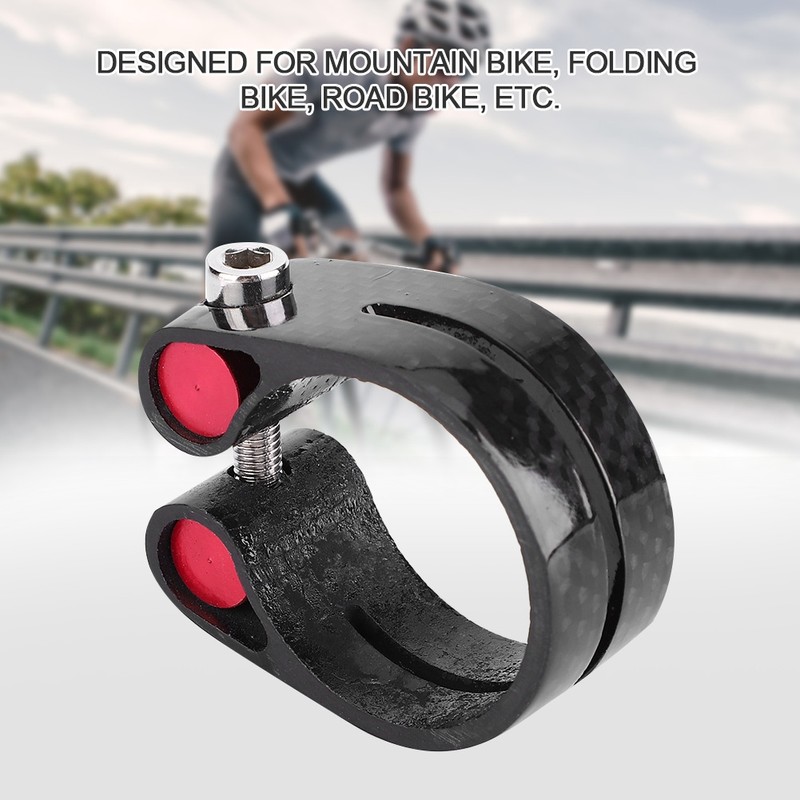35mm Carbon Fiber Mountain Bike Bicycle Seat Post Clamp Quick