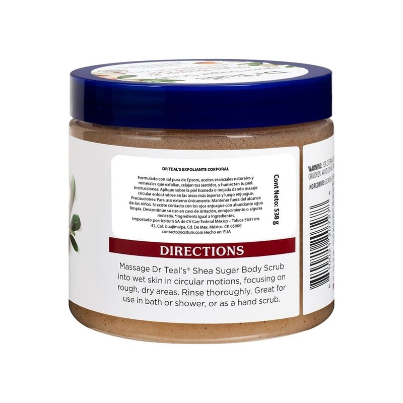 Exfoliante corporal Dr. Teal's Sugar Scrub manteca de karite y