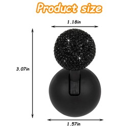 KHGUZ Bling Car Joystick Push Start Button Cover, Crystal Rhinestone Vehicle Engine Start Stop Rocker, Sparkling Diamond Joystick Ignition Button Cover, Universal Automotive Accessories (Black)