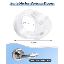 VABNEER Door Stop Latch, Transparent Door Handle Buffers, Door Handle Protection for Walls and Furniture (6 Pieces, O-Shaped, Transparent)