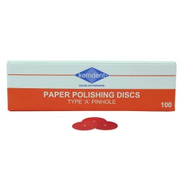 Kemdent Paper Discs A Pinhole, for use with a Kemdent Screw Mandrel. Provide a Convenient, Disposable Supplement to Burrs for The Removal of Nail and Callus Tissue. 22mm (Coarse)