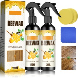 TYAYW Beeswax Spray Furniture Polish, Wood Floor Cleaner Polishing Cleaner, Beeswax Wood Polish, Natural Bees wax Care Spray & Restorer for Living Room & Kitchen Wooden Furniture Floors 2 Pack