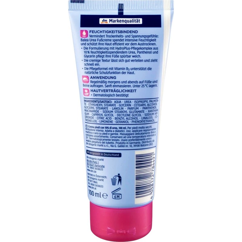 Balea Urea foot cream, 100 ml, Reduces of Dryness and
