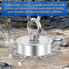 Grtard 700 LBS Magnet Fishing Kit, Double Sided Neodymium Fishing Magnets with Case, Complete Fishing Magnet Kit with Super Strong Magnets, 20m (65 Ft) Durable Rope, Protective Gloves