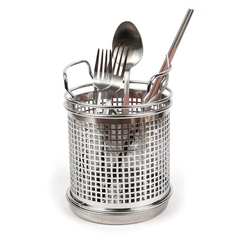 LENITH Stainless Steel Kitchen Round Utensil Holder - Weighted Base