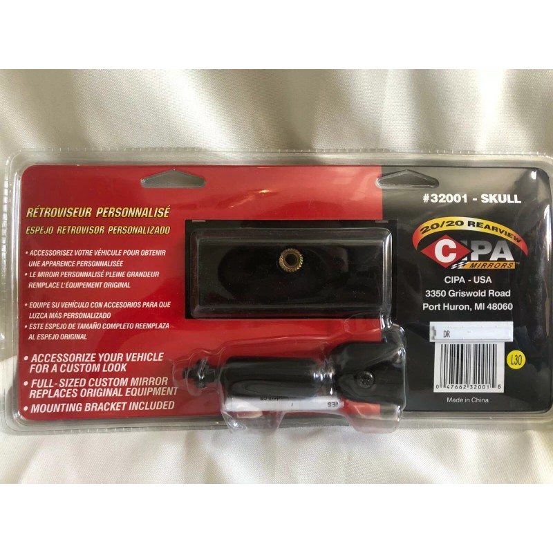Cipa Skull Rearview Mirror -Approx. 10" (read description)