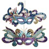 Carnival Mardi Gras Masks Glitter Christmas Holiday Ornaments Set of