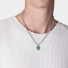 COAI Unisex Surfer Necklace with Square Gemstone Pendant, Stone, Malachite