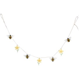 Gisela Graham Wooden bee and buttercup garland
