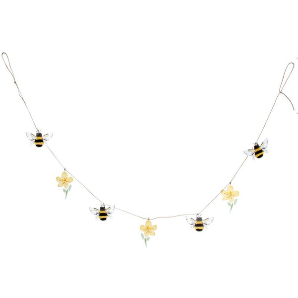 Gisela Graham Wooden bee and buttercup garland