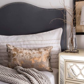 Safavieh Edmee Metallic Throw Pillow, Potato Brown/Copper