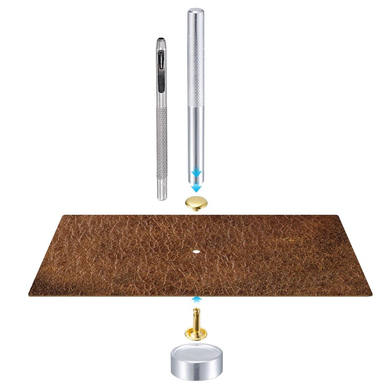 sourcing map 100 Sets Leather Rivets, 9mm Double Cap Rivets