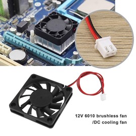 eMagTech 4Pcs DC 12V 6010 Brushless Cooling Fan Oil Bearings Fan 60x60x10mm for Cooling DIY PC Computer Case CPU Coolers Radiators Fan-2 Pin Case Fan