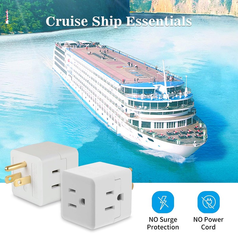 3 Outlet Wall Adapter,Multi Plug Wall Outlet Extender,3 Prong Plug