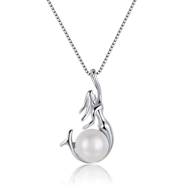 Wristchie - Collar con colgante de sirena de plata esterlina