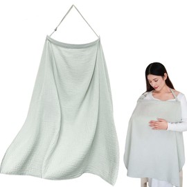 Baby Breastfeeding and Pumping Nursing Cover Stroller Nursing Cover Muslin Cotton Nursing Cover 360° Coverage Breathable and Lightweight with Adjustable Neck Strap Nursing Apron for Mothers