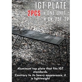 camping moon IGT Top Board Bridge Table Laser Top Board Aluminum 2pcs Black CK-25F-2P