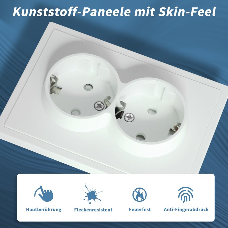 CNBINGO Double Socket Flush-Mounted White Double Socket Wall Socket with