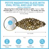 Petite Magnifying Glass with Gold Oval Decorative Metalwork Handle, ideal
