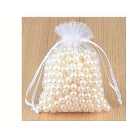 White Organza Gift Bags Jewelry Bags-10pcs   Wedding Party Favor