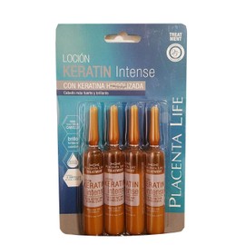 PLACENTA LIFE INTENSE HAIR TREATMENT X 4 AMPOULES Ampollas de Tratamiento Intensivo 13ml/0.44 fl.oz each (Keratine Intense)