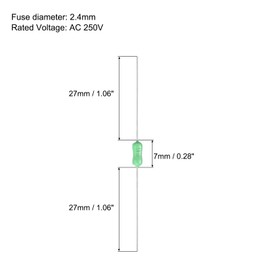 QUARKZMAN Pack of 50 Micro Fuses 5A 250V Quick Acting Axial Lead Guide 2.4 x 7 mm Electric Barrier Fuse for Motor Transformer Electrical Industry Home Appliance Green