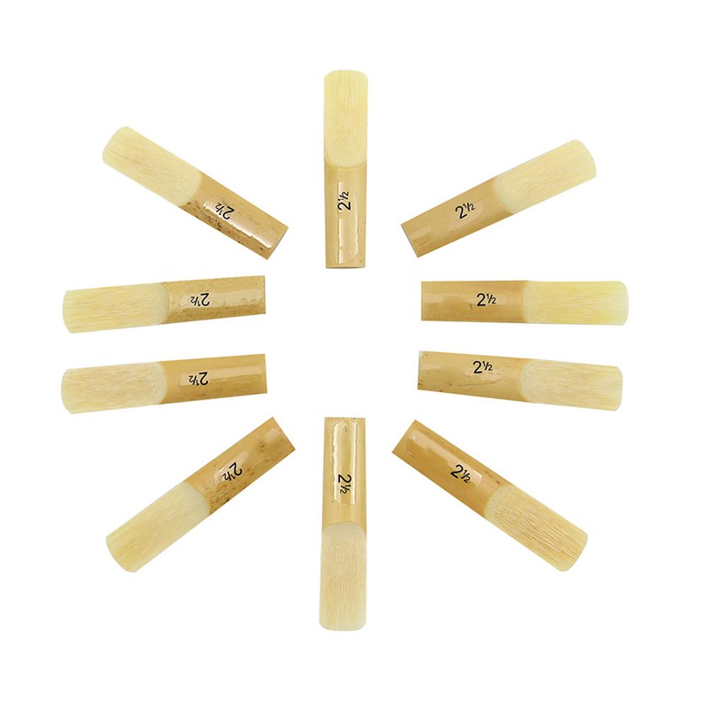 LADE 10Pcs Bamboo Reeds Strength 2.5 for Alto bB Sax