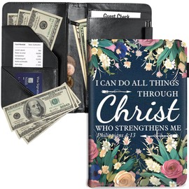 RYUITHDJP Server Book, Waitress Books with Zipper Pocket Christian Flower Design Serving Book Organizer Restaurant Guest Check Presenter Fit for Serving Aprons