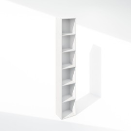 Furinno Luder 6-Tier Multipurpose Clothing & Closet Storage Organizer Shelf, White