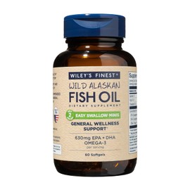 Wileys Finest  EASY SWALLOW MINIS EPA  DHA Omega-3 60 Softgels  FCIL DE TRAGAR MINIS EPA Y DHA Omega-3 60 Cpsulas Blandas                             